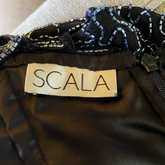 SCALA Vintage Silk Sequin Beaded Evening Gown - Picture 8 of 10
